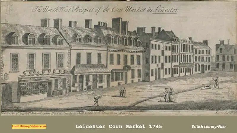 Drawing of The Corn Market in Leicester by James Taylor