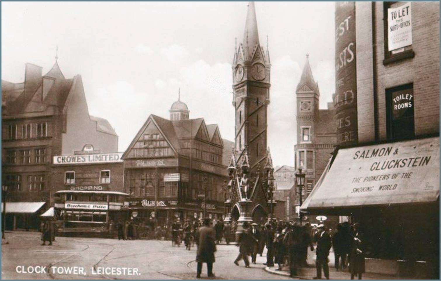 Photo of Leicester's clock tower from the late 1800s.
