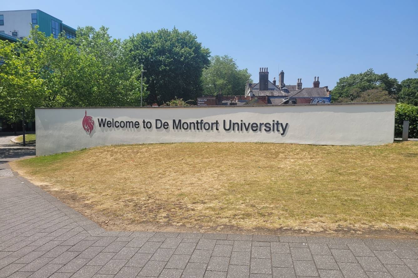 Photo of DMU's welcome sign.